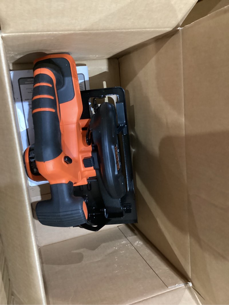 Condition photo showing As Is for black+decker 20v max powerconnect 5-1/2 in. cordless circular saw with battery and charger (bdccs20c)