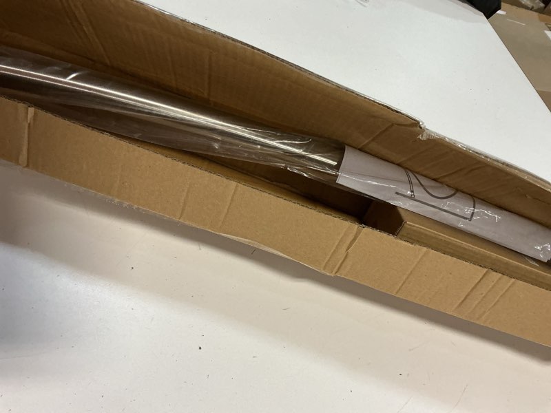 Condition photo showing New/Like New for Adjustable Curved Shower Rod, 42-72 inches Extra Wide Shower Curtain Rod, Rust proof, Premium Stainless Steel, Curved Shower Curtain Rod for Bathroom, Need to Drill, Silver Nickel 42-72 inches