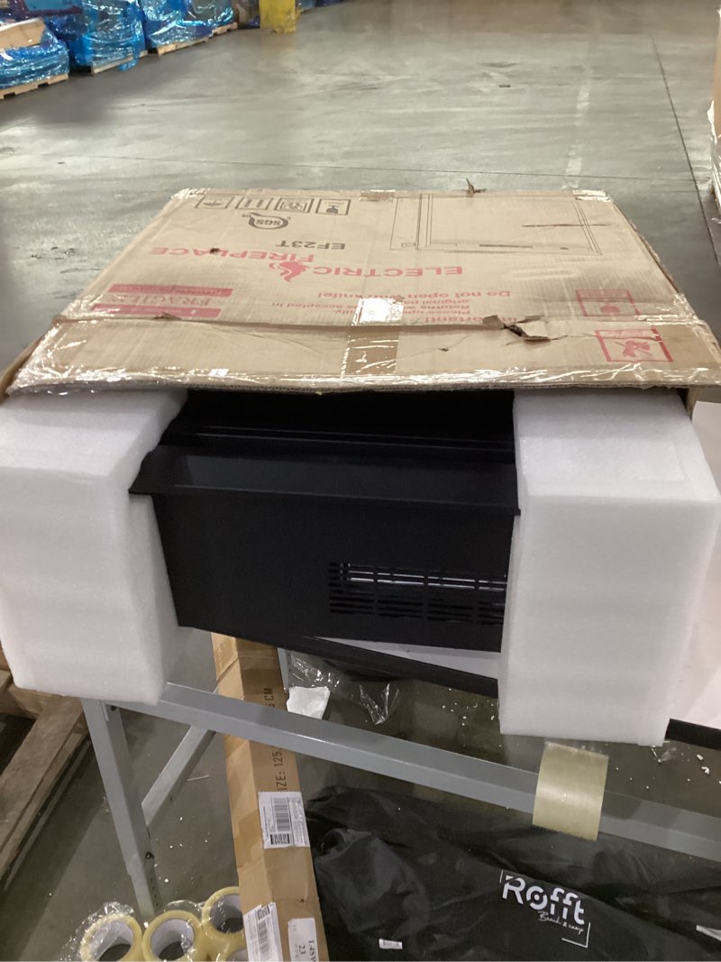 Condition photo showing New/Like New for NOT TESTED Electric Fireplace Insert 22\" Wide, Wall Fireplace Electric with Remote Control, Realistic Log and Crackling Sound, Overheating Protection and Timer, 750/1500W Black 25.35\"W
