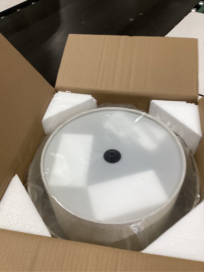 Condition photo showing New/Like New for 3 Light Semi Flush Mount Ceiling Light Fixture 15.7 Inch Modern Black Drum Ceiling Light Fixture with 2-Layer Fabric Shade Dimmable Close to Ceiling Light for Living Room Hallway Bedroom Entryway Black 2-tier 16inch