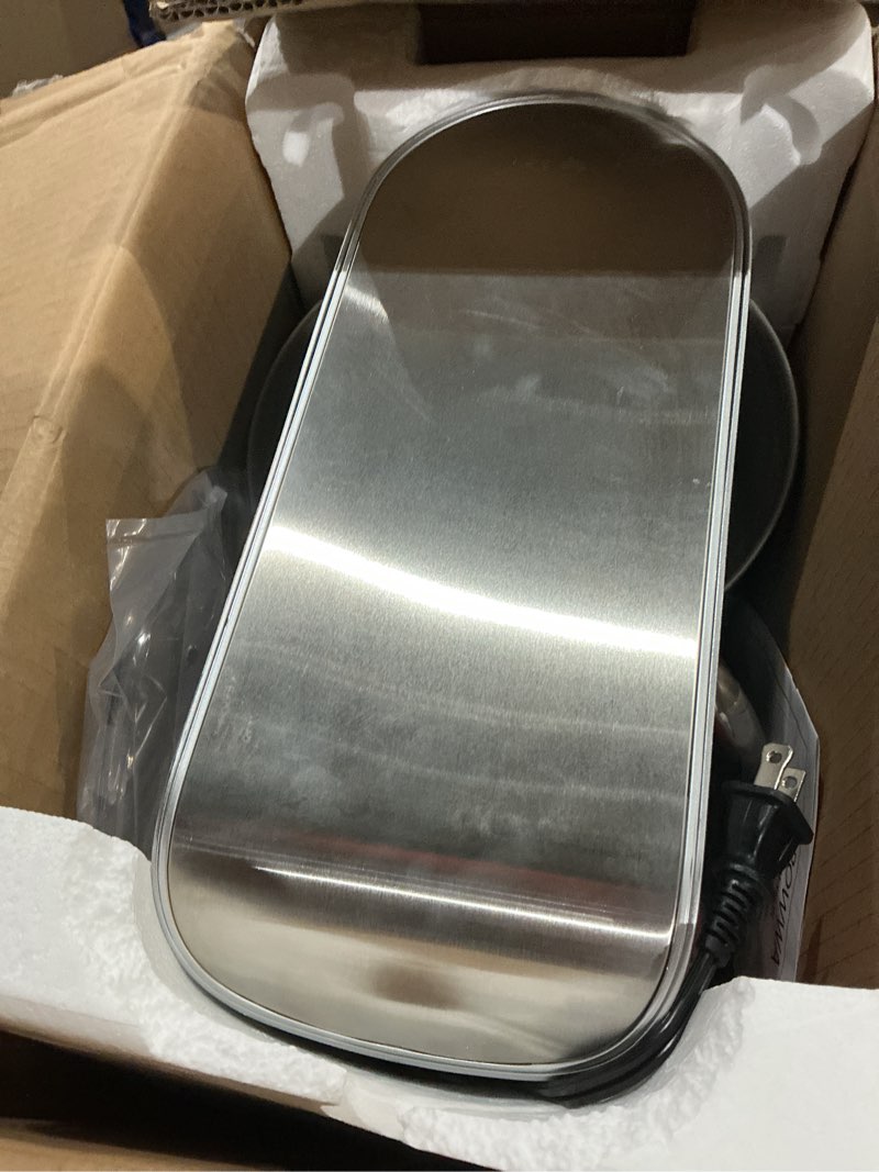 Condition photo showing As Is for POWWA 7.5 Quart Electric Mixer, 6+1 Speed 660W Tilt-Head Kitchen Food Mixers with Whisk, Dough Hook, Mixing Beater & Splash Guard for Baking, Cake, Cookie (Silver)