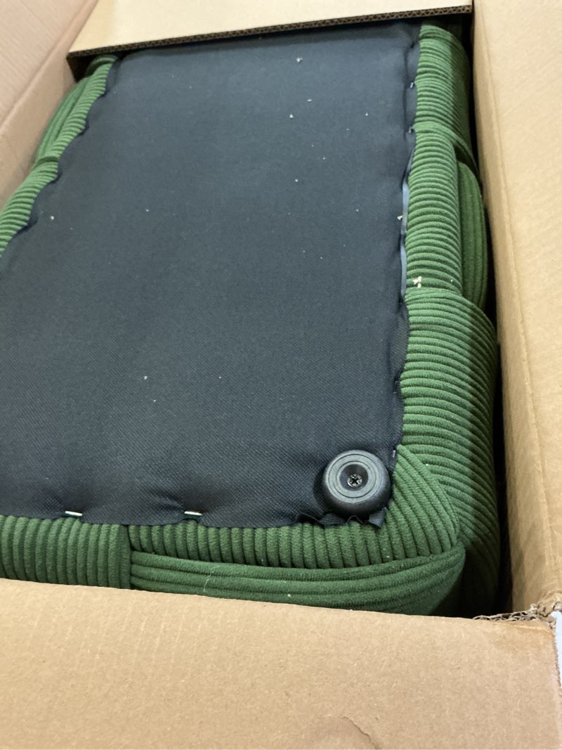 Condition photo showing Good Condition for ottoman foot rest soft and comfortable ottoman square corduroy woven design sofa stool (green-l)