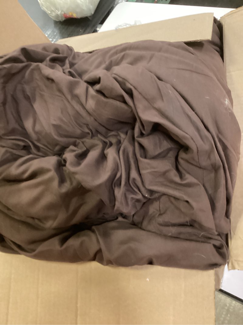 Condition photo showing As Is for Paxrac Earthy Brown Comforter Queen Size, Neutral 3 Pieces Comforter Set, Lightweight Solid Bedding Set, All Seasons Soft Fluffy Queen Comforter Set (90x90In Comforter & 2 Pillowcases) Brown Queen (90''x90'')