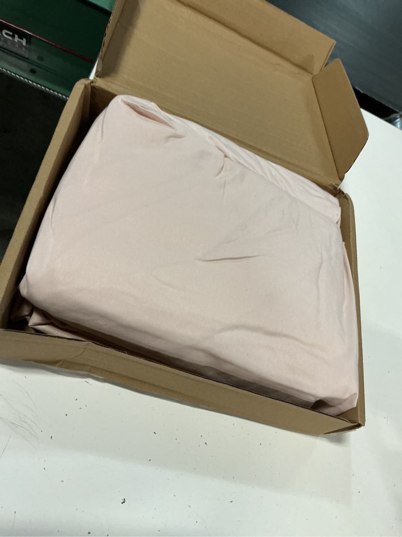 Condition photo showing Good Condition for amazon basics microfiber 3-piece bed sheet set, lightweight, soft, easy care, with 14-inch deep pockets, twin, blush pink, solid