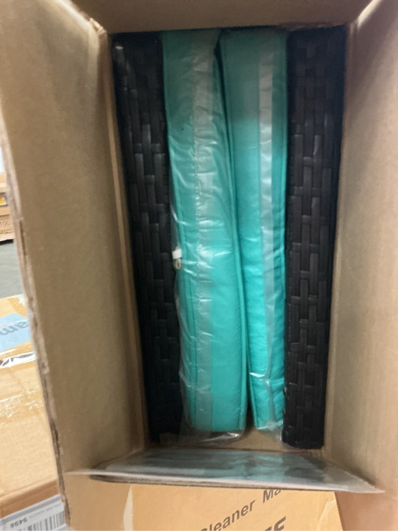 Condition photo showing New/Like New for (blue) multipurpose outdoor 2 pieces patio pe rattan ottomans footstool