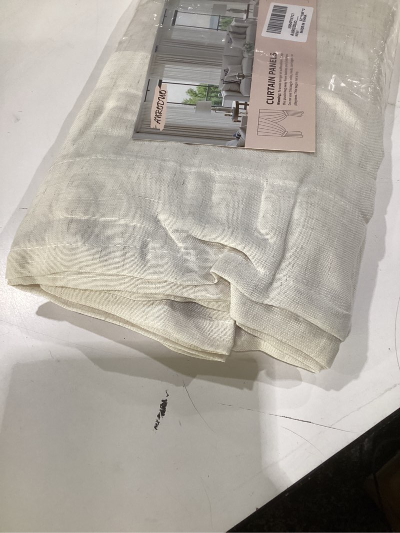 Condition photo showing Good Condition for anroduo beige extra long curtains 108 inches long 2 panels for living room neutral farmhouse country back tab drapes semi sheer linen curtains 108 inch length ceiling drapes for patio sliding door beige 52"w x 108"l (pack of 2)