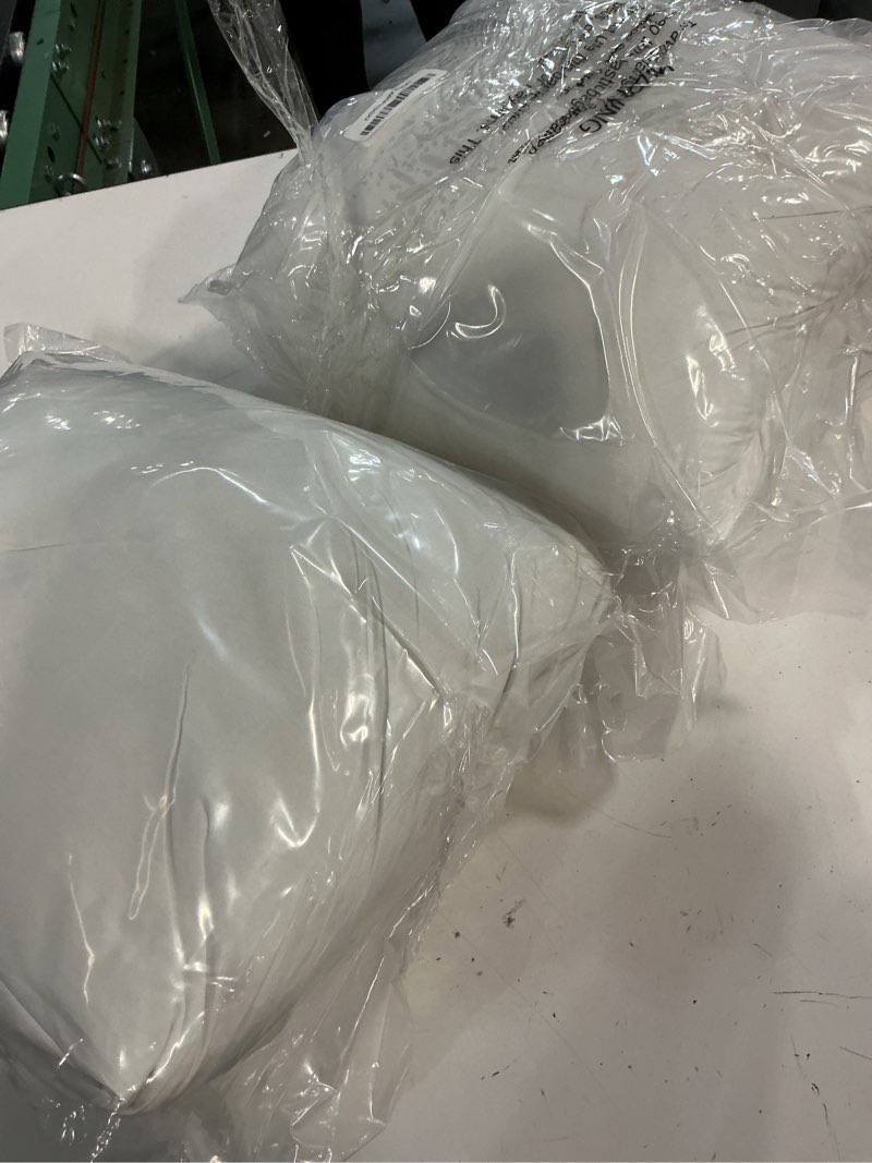 Condition photo showing Good Condition for SAVORI Set of 2 Down and Feather Throw Pillow Inserts 26x26 Soft Fluffy Pillow Inserts with 100% Down-Proof Cotton Cover, Decorative Square Cushion Inner for Sofa Couch Bed-White 26x26 Inch