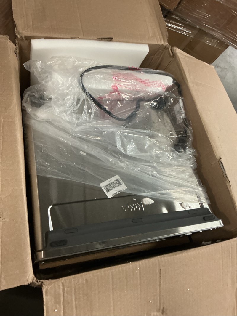 Condition photo showing As Is for ninja air fryer toaster oven combo | 8-in-1 functionality | flip up & away for storage space | air fry basket, sheet pan, wire rack & removable crumb tray |1800 watt | stainless steel | sp151 stainless premium 8-in-1 flip oven