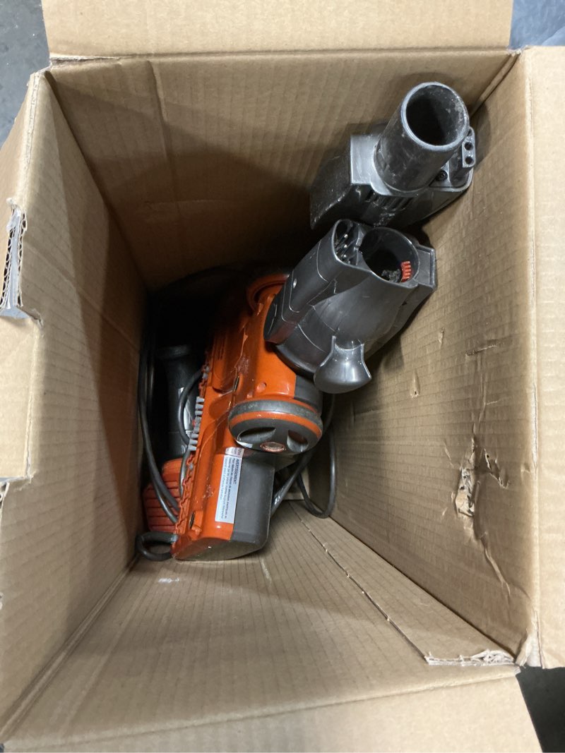 Condition photo showing As Is for Shark HV302 Rocket Pet Corded Stick Vacuum, Lightweight with Swivel Steering for Carpets & Hard Floors, Converts to Hand Vacuum, Includes Crevice Tool, Pet Multi-Tool & Precision Duster, Orange