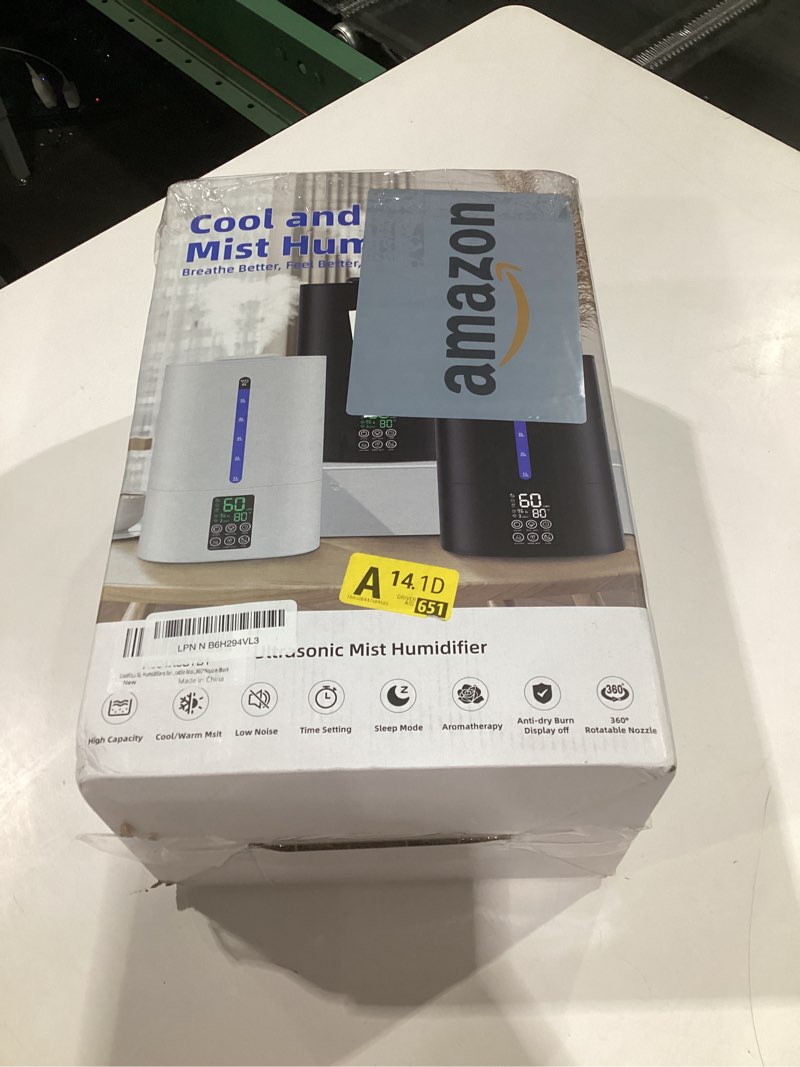 Condition photo showing Good Condition for (not tested)6l humidifiers for bedroom large room home,cool and warm humidifier for baby and plants hot mist top fill desk humidifiers oil diffuser,quiet,adjustable mist,360°nozzle-black(2026 upgraded)