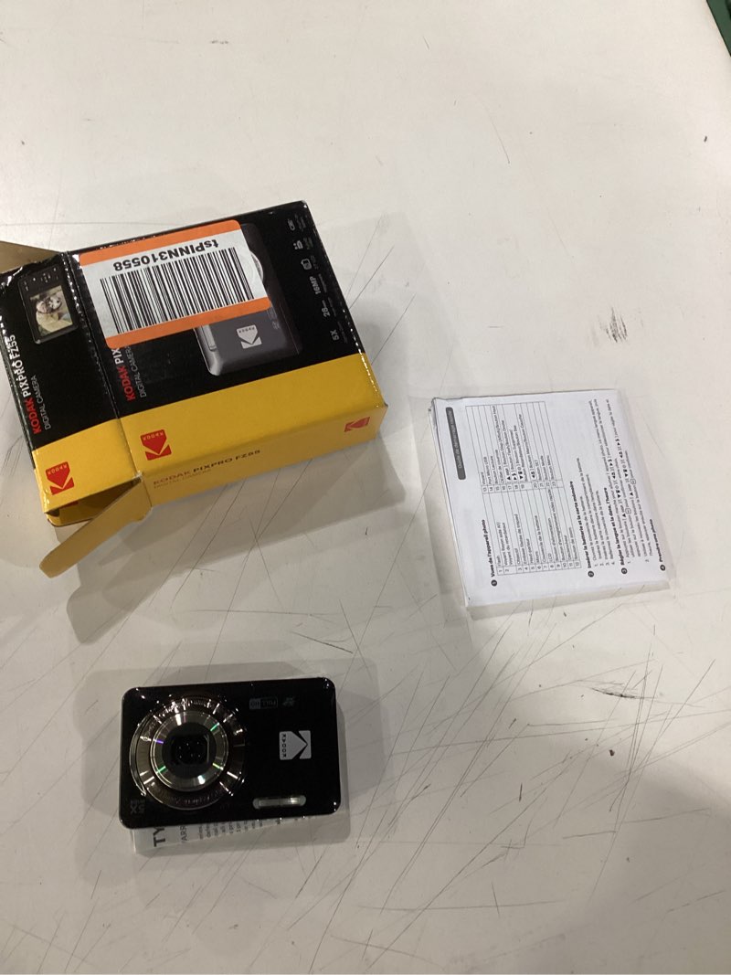 Condition photo showing As Is for kodak pixpro fz55-bk 16mp cmos sensor digital camera 5x optical zoom 28mm wide angle 1080p full hd video 2.7" lcd vlogging camera (black)
