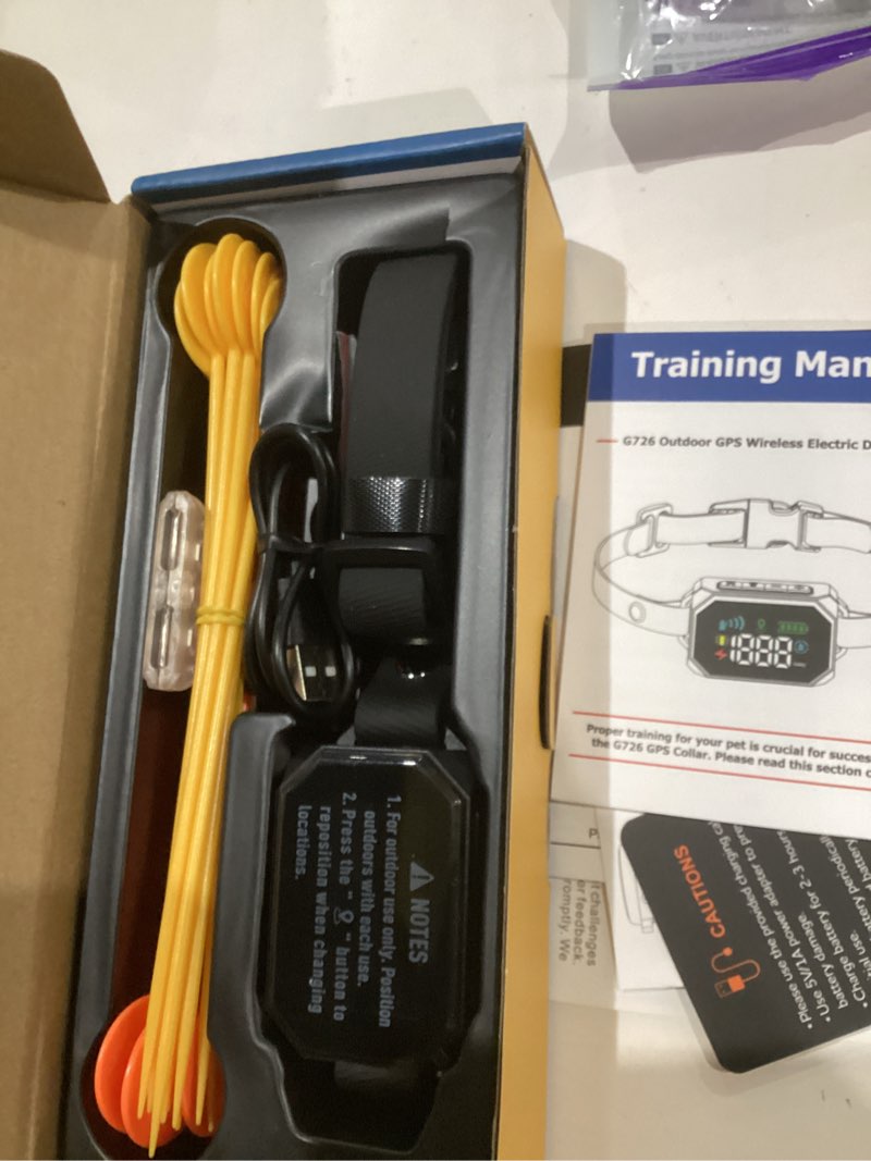 Condition photo showing As Is for versmelo gps wireless dog fence, electric fence for dogs, perimeter collar fence system, radius 33-1999 yards, ipx7 waterproof, beep vibration shock correction, for pets over 18 lbs for dogs over 18lbs