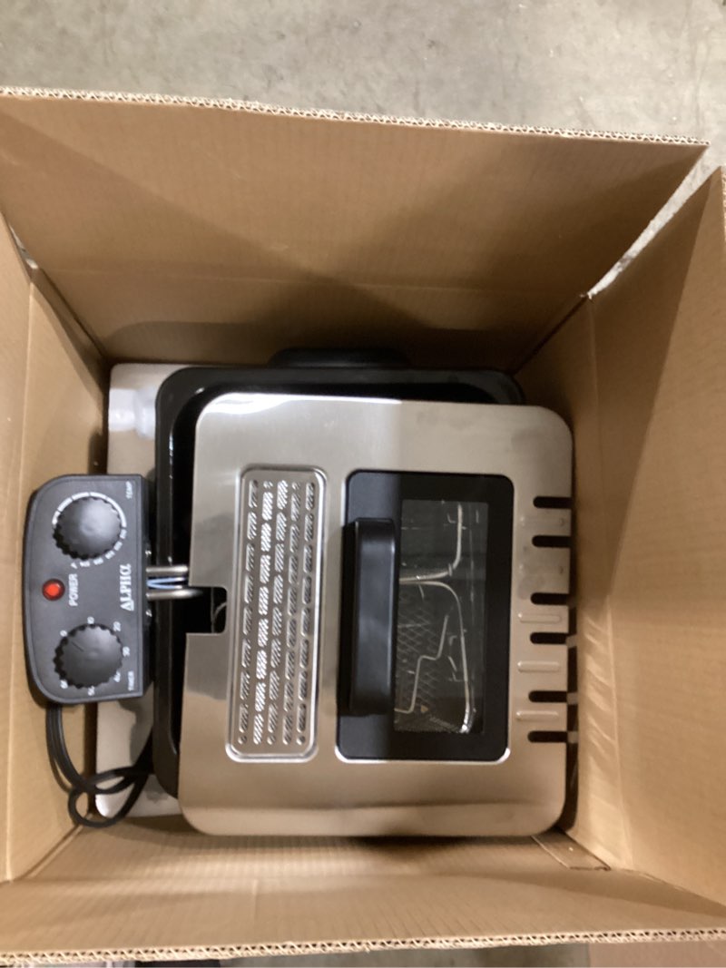 Condition photo showing As Is for Alpha Living Electric Deep Fryer – 4.5L Deep Fryer with Basket with 2-Quart and 4-Quart Baskets – High-Grade Stainless Steel – Temperature Control and Timer – Ideal for Fried Chicken, Fries