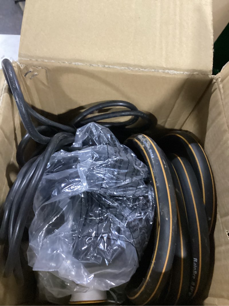 Condition photo showing New/Like New for rainbro submersible utility/sump pump 1/2hp with garden hose