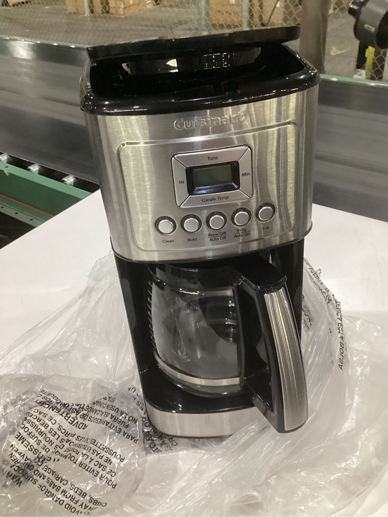 Condition photo showing Good Condition for (not tested)cuisinart 14-cup coffee maker, programmable perfectemp glass carafe coffee machine with 1-4 cup setting, brew strength control and pause, stainless steel, dcc-3200nas 14-cup glass stainless steel