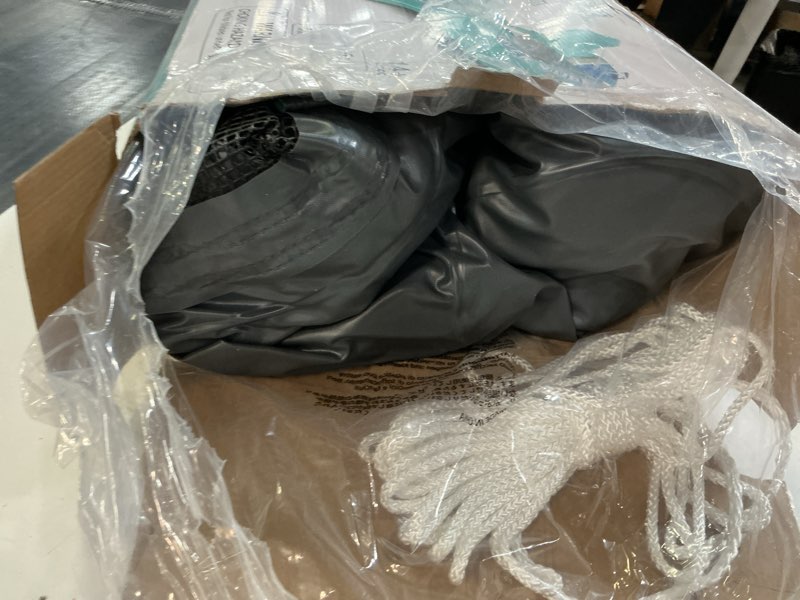 Condition photo showing As Is for jasonwell heavy duty 2 person inflatable river/pool tube float with removable cooler, tubes for lake, floating river raft lounge floatie with 2 cup holders for adults, cyan doubletube-cyan