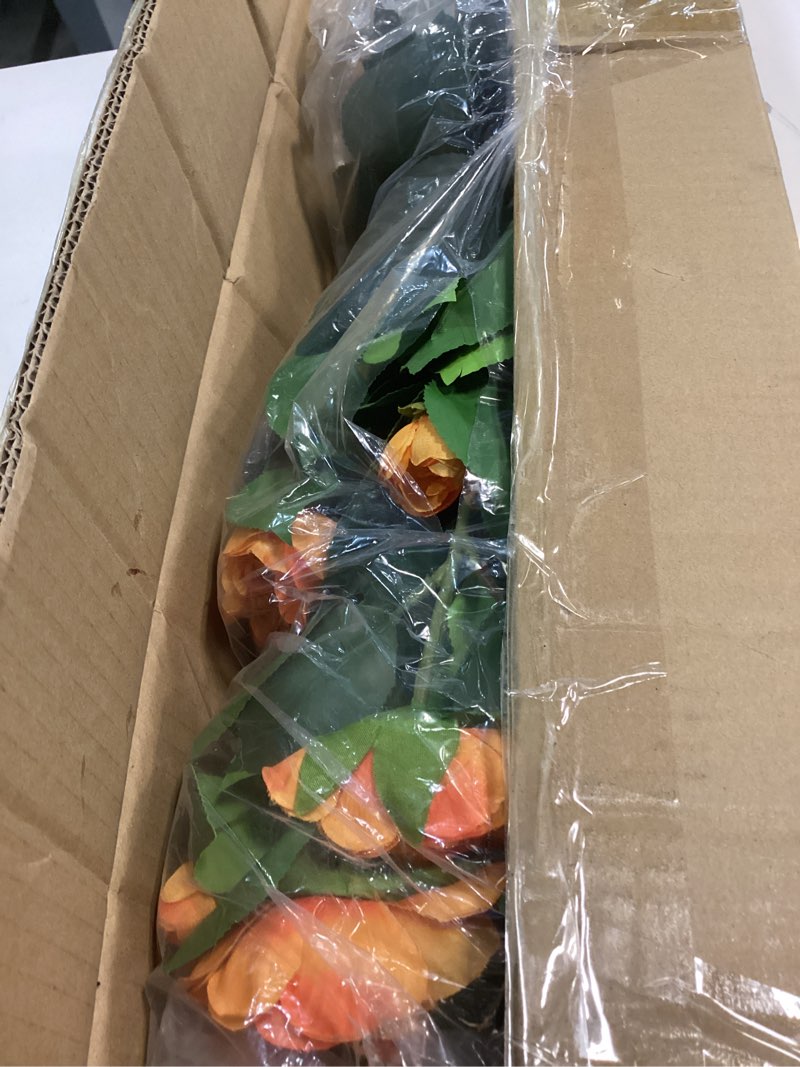 Condition photo showing Good Condition for 3ft artificial camellia tree, 2 pack fake camellia tree artificial tree, faux floral plants in cement pot, greenery potted plant for indoor outdoor home office porch decor (orange)