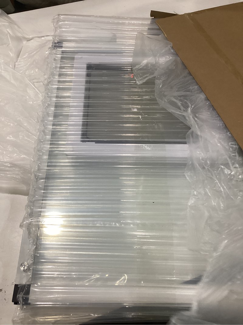 Condition photo showing Good Condition for sliding cat door for window, fits 32"-37" width window, 2-min install | aluminum frame + hd glass | weatherproof design | magnetic closure window cat door insert, adjustable pet door window for cats white fit window: 32"-37"