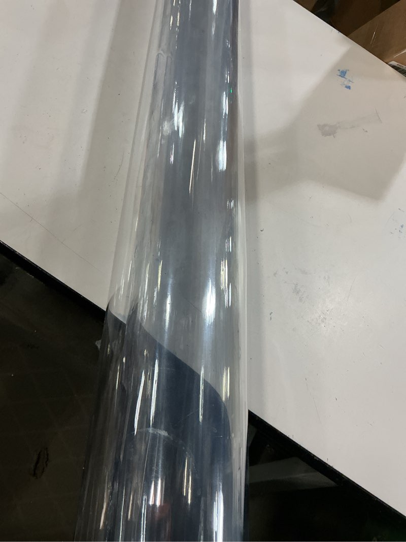 Condition photo showing Good Condition for 2mm Thick Clear Table Cover Cloth Protector, Table Mat for Dining Room Table, Clear Mat Plastic Vinyle Tablecloth, Table Pad for Kitchen Wood Grain 44”x 77”