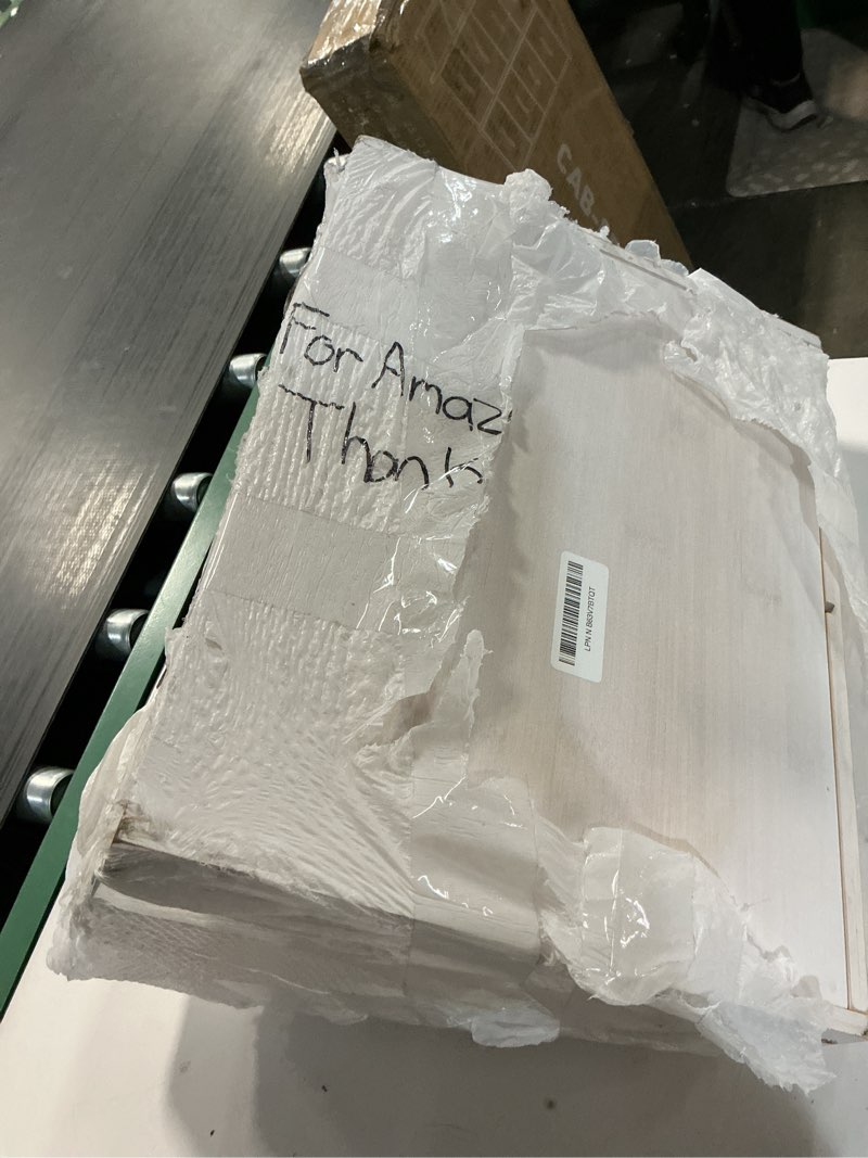 Condition photo showing As Is for similar corner bread box for kitchen counter double layer bamboo bread storage container large capacity bread storage bin farmhouse breadbox organizer antique white