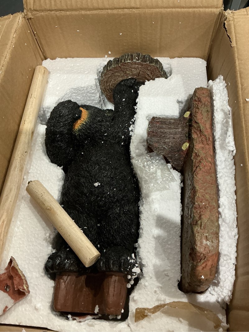 Condition photo showing As Is for aurrra northwoods bear cub toilet paper holder, 22" h