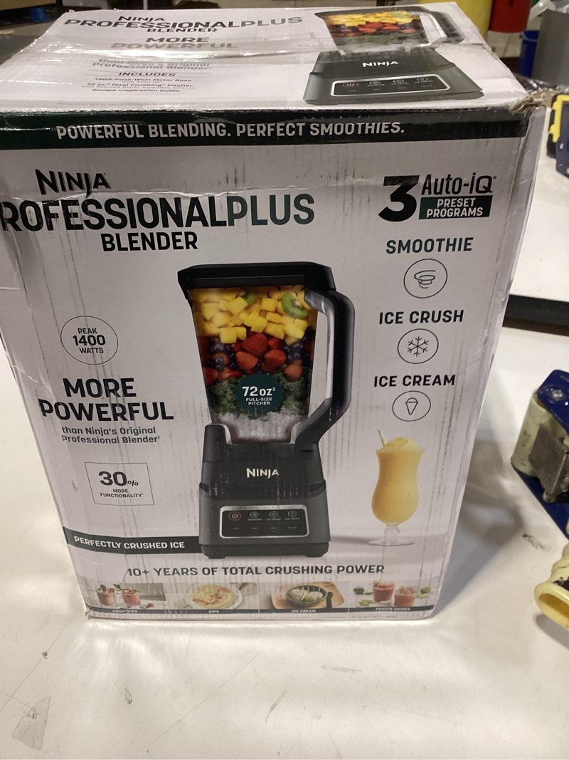 Condition photo showing Good Condition for Ninja BN751 Professional Plus DUO Blender, 1400 Peak Watts, 3 Auto-IQ Programs for Smoothies, Frozen Drinks & Nutrient Extractions, 72-oz. Total Crushing Pitcher & (2) 24 oz. To-Go Cups, Black 72 oz. Blender + 24 oz. Cups