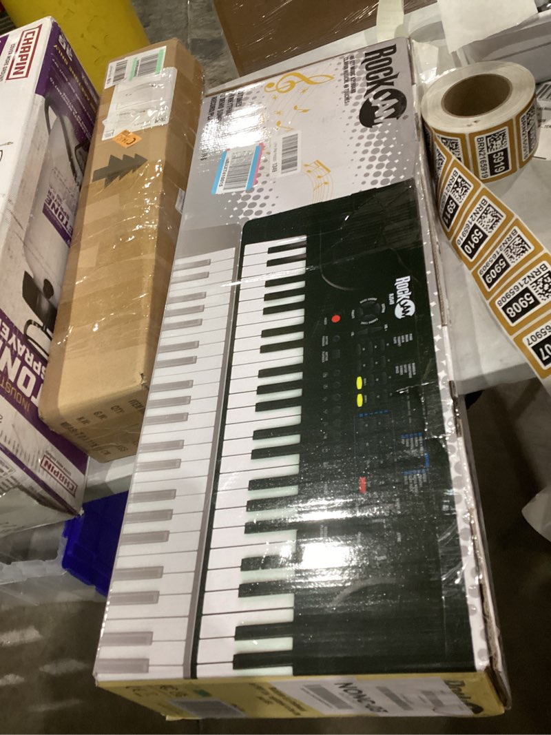 Condition photo showing New/Like New for RockJam 49 Key Keyboard Piano,Sheet Music Stand, Piano Note Stickers & Simply Piano Lessons Black