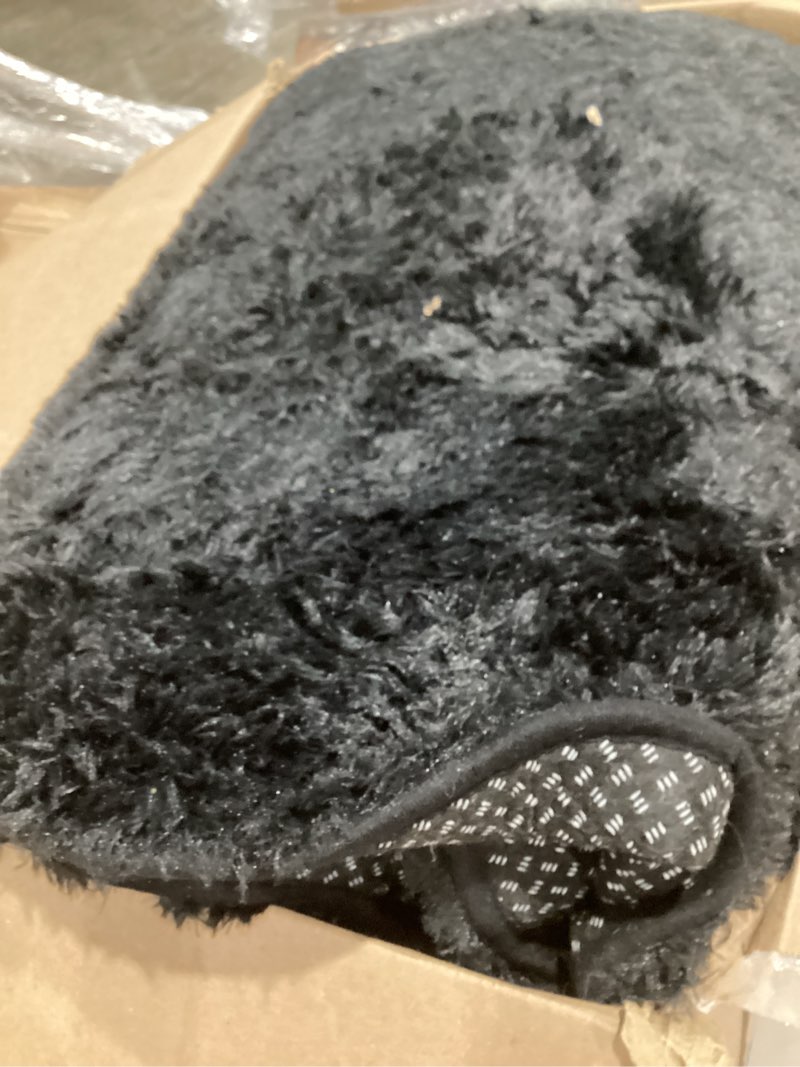 Condition photo showing Good Condition for glowsol shaggy area rug extra large fluffy rugs for living room thick furry rugs for nursery soft shag area rug for home decor, black, 8'×10' (b0b2jg8g61)