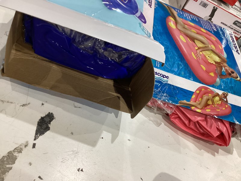 Condition photo showing As Is for assorted pool floats 