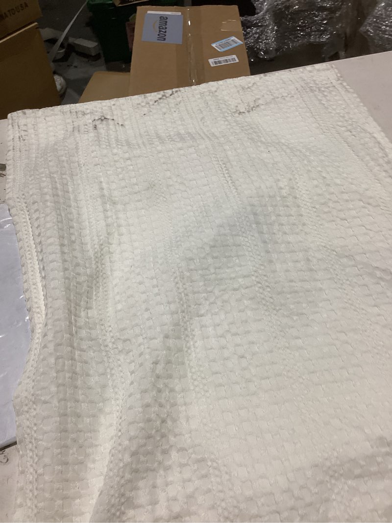 Condition photo showing As Is for (similar to )yaertun chenille textured decorative throw pillow covers accent solid cushion cover soft cozy pillow case with velvet back for couch sofa bed living room 12x20 inch cream white cream white 20\\\" x 12\\\" (pack of 2)