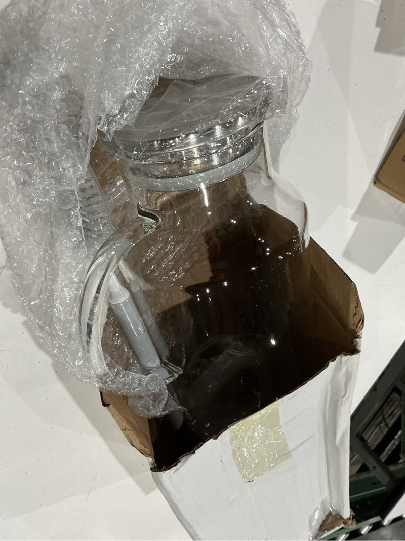 Condition photo showing Good Condition for 1 gallon/3.8l glass pitcher with lid, extra large water carafe jug, borosilicate glass iced tea pitcher, glass water pitcher with silicone base, leak-proof ring & cleaning brush included (transparent)