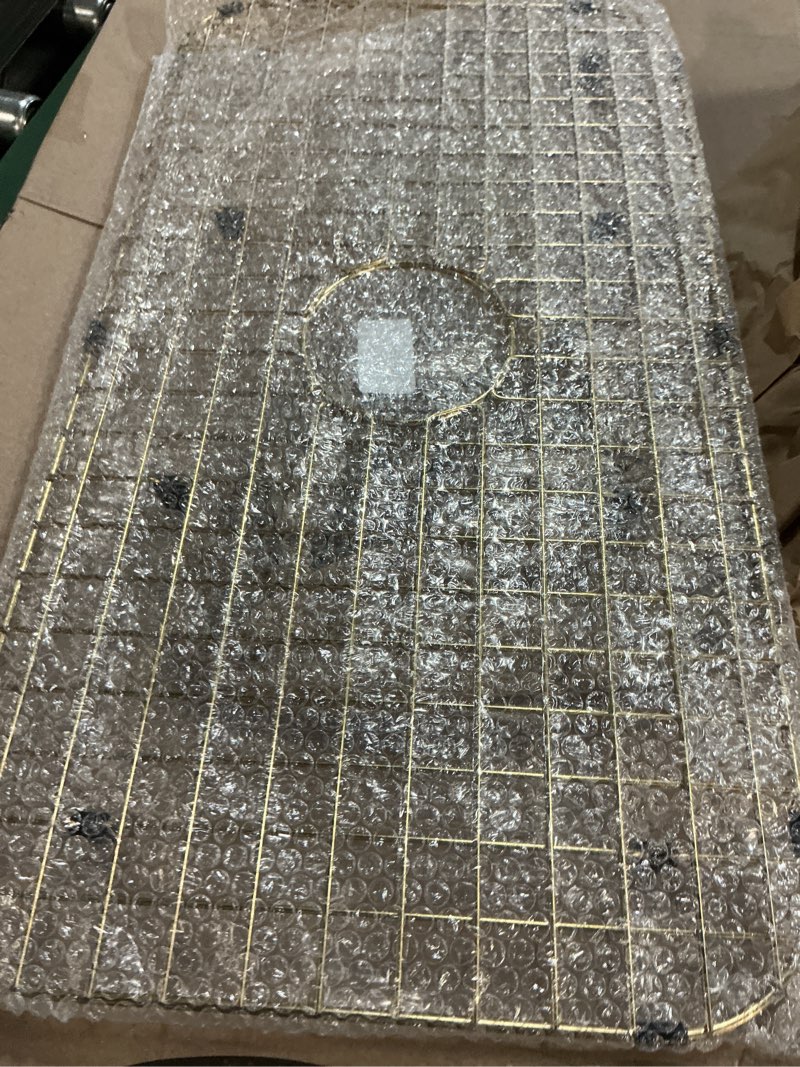 Condition photo showing New/Like New for Starstar Sinks Protector Matte Gold 304 Stainless Steel Kitchen Sink Bottom Grid, Rack (27-3/16 L x 14-5/16 W)