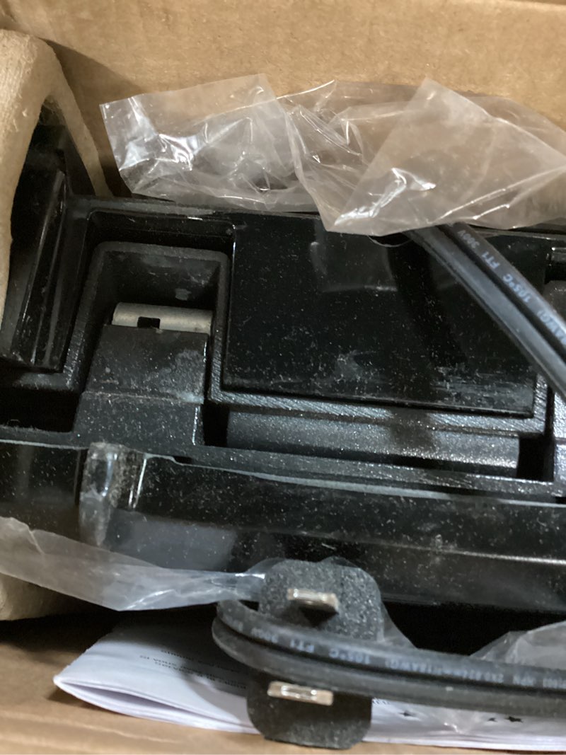 Condition photo showing As Is for george foreman 2-serving classic plate electric indoor grill and panini press, black, grs040b