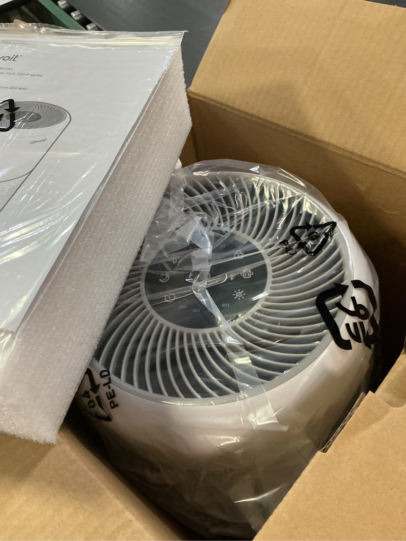 Condition photo showing New/Like New for levoit air purifier for home allergies pet hair in bedroom, covers up to 1073 ft² by 56w high torque motor, aham verifide, 3-in-1 filter with hepa sleep mode, remove dust smoke odor, core300-p, white