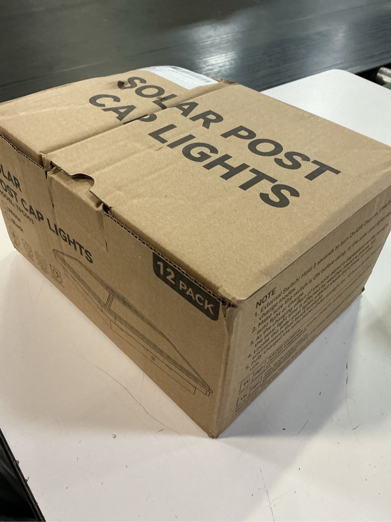 Condition photo showing New/Like New for 12 pack 4x4 solar post cap lights outdoor, 3 modes 16 led fence post solar lights, focused lens deck fence post lights solar powered waterproof fits 4x4 3.5x3.5 vinyl wooden posts for deck porch