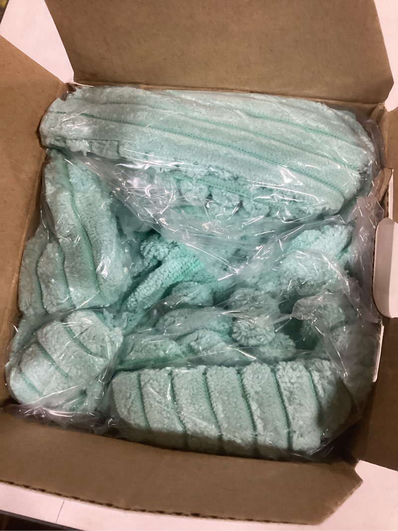 Condition photo showing Good Condition for haussy turquoise decorative throw pillow covers 24x24 inch set of 2,soft solid corduroy striped cushion case,square euro pillow shams,winter home decorations for couch,bed turquoise 24" x 24" (pack of 2)