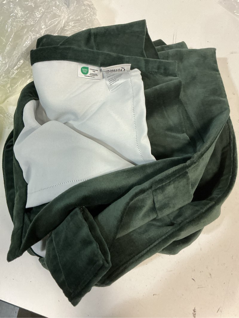 Condition photo showing New/Like New for cotton velvet curtain room darkening (size: 48x84 color: spruce)