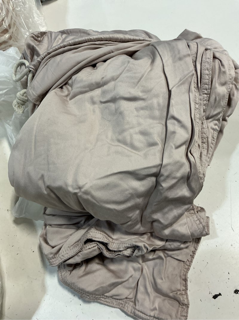 Condition photo showing As Is for quince bamboo duvet cover set, twin, soft blush