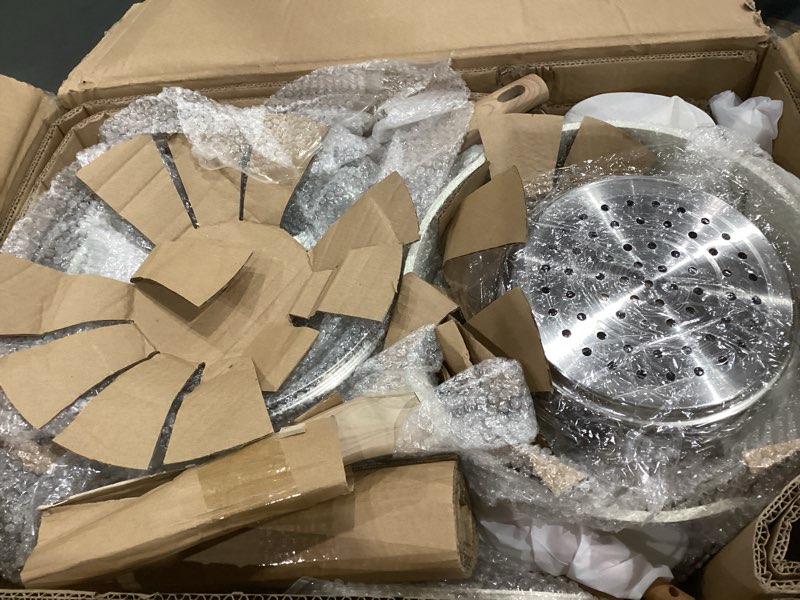Condition photo showing New/Like New for carote 21pcs pots and pans set, nonstick cookware sets, white granite induction cookware non stick cooking set w/frying pans & saucepans(pfos, pfoa free)