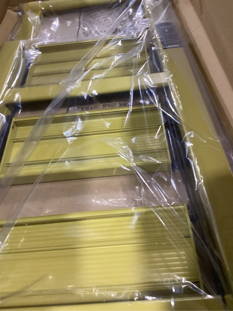 Condition photo showing New/Like New for taranta 3 step ladder, lightweight aluminum step stool with convenient handgrip, folding ladder with anti-slip pedals, 330lbs capacity stepladder for home, office, kitchen - twilight yellow twilight yellow 3 step