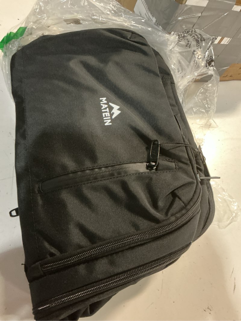 Condition photo showing Good Condition for matein carry on backpack, 40l flight approved large travel laptop backpack, 17 inch water resistant luggage computer daypack college weekender overnight bag for men & women, black black x-large