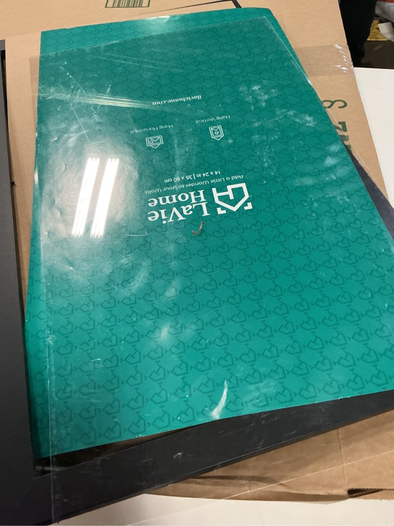 Condition photo showing Good Condition for LaVie Home 14 x 24 Picture Frame, 24x14 Poster Frame with High Definition Plexiglass, Horizontal or Vertical Wall Gallery Poster Frames Suitable for Photos, Artworks, Posters,Puzzle, Black 1pc