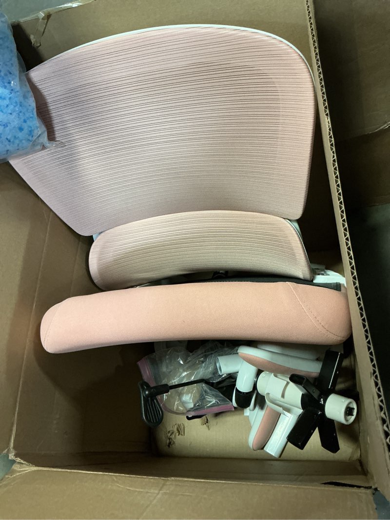 Condition photo showing As Is for TRALT Ergonomic Office Chair - Desk Chair with Adjustable Lumbar Support Computer Chair - Mesh Comfy Chair with Flip-up Armrests - Gaming Chairs for Adults Home Office (Leather, Pink)