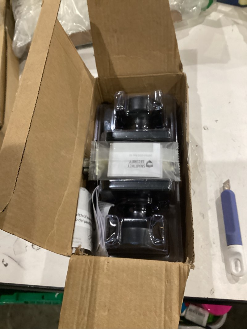 Condition photo showing New/Like New for Kwikset Pismo Entry Door Knob with Lock and Key, Secure Keyed Handle Exterior, Front Entrance and Bedroom, Matte Black, Pick Resistant SmartKey Rekey Security and Microban Matte Black 1 Pack Keyed Entry