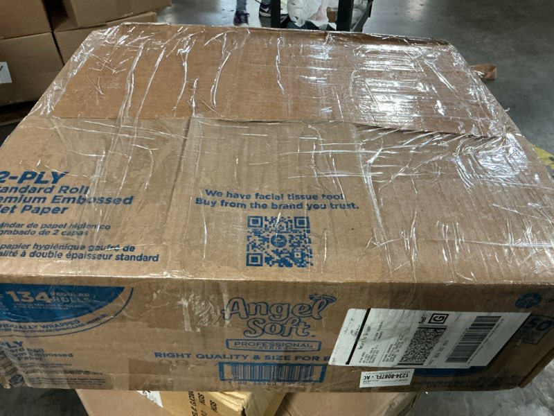 Condition photo showing New/Like New for angel soft professional series, standard core, 2 ply, 450 sheets, white, 40 pk