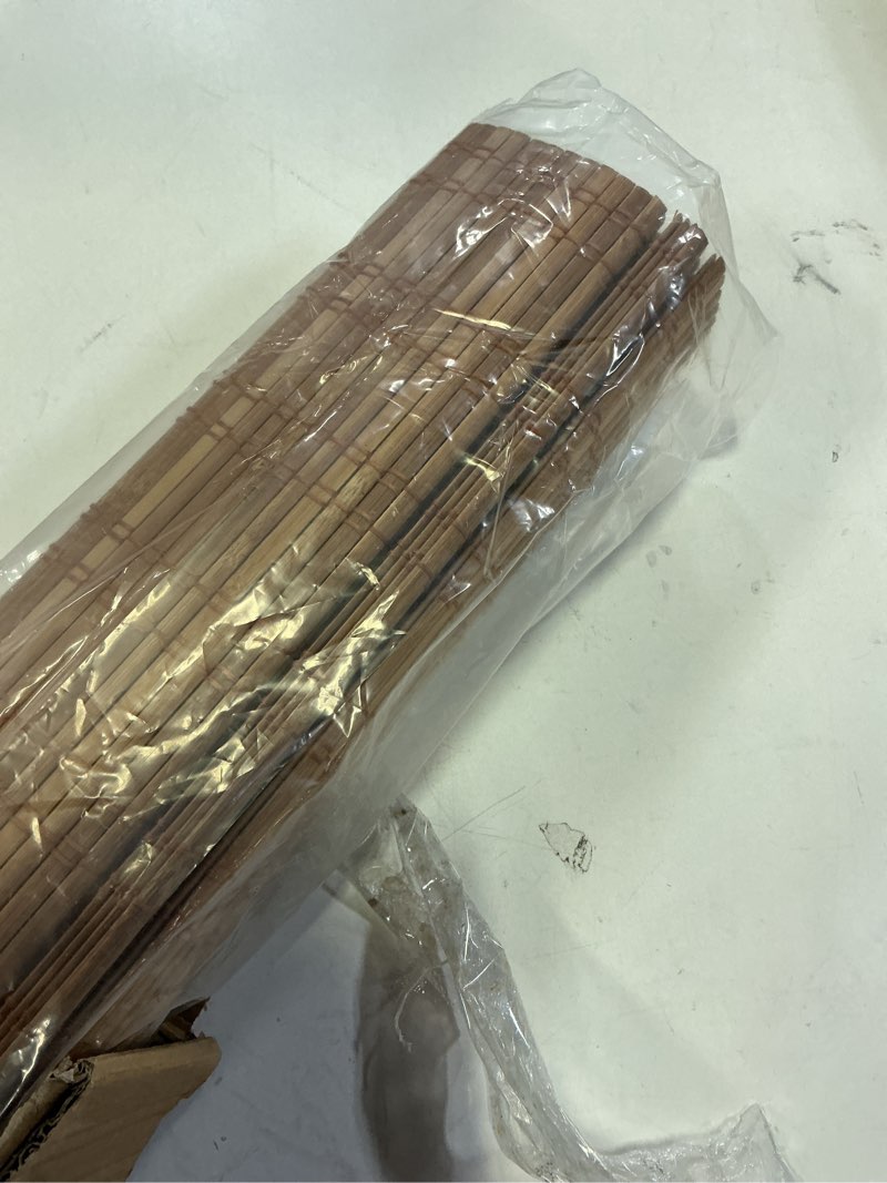 Condition photo showing Good Condition for LazBlinds Cordless Bamboo Roman Shades, Light Filtering Window Treatment, Roll Up Bamboo Blinds for Windows, 31'' W x 60'' H Light Filtering - Ceylon Light Russet 31'' W x 60'' H