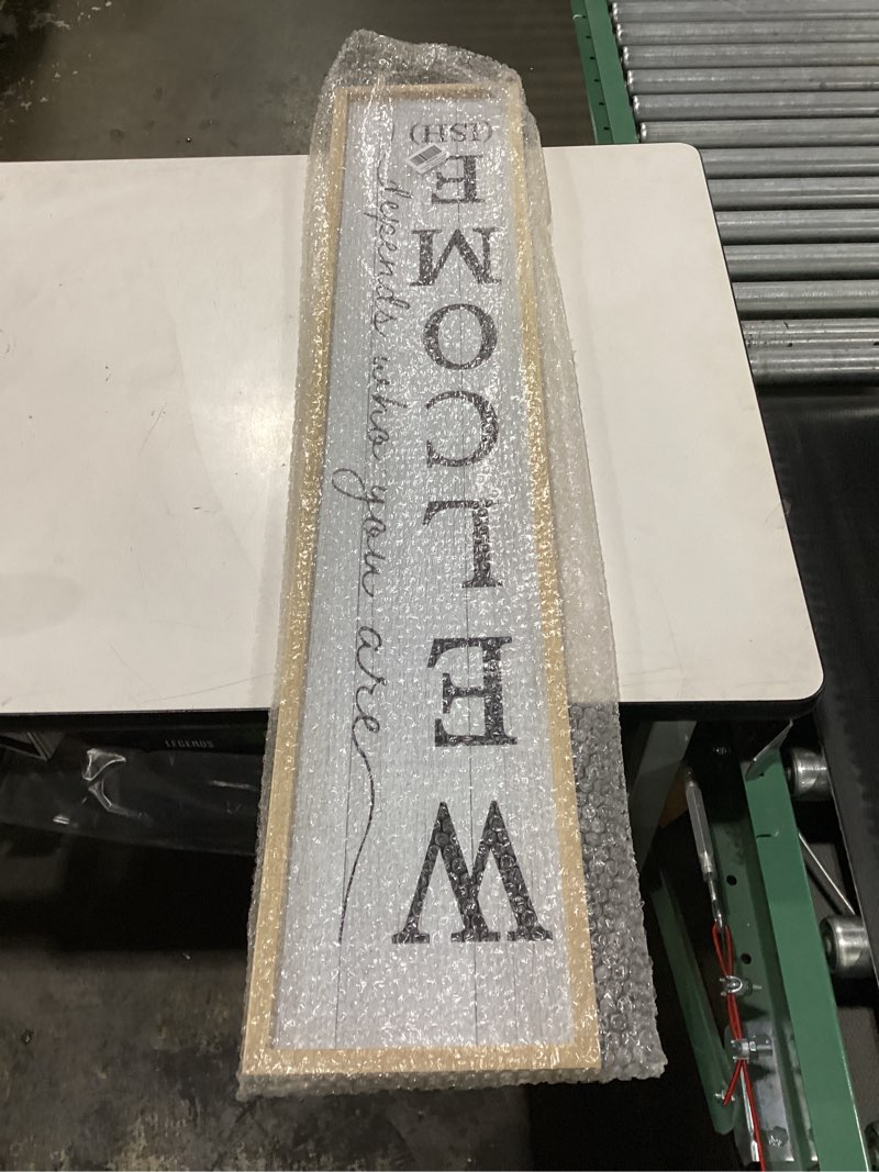 Condition photo showing New/Like New for Welcome-ish Sign for Front porch Standing 45"X9" Large Outdoor Welcome Tall Vertical Funny Signs for Home Outside Door Wall Decor (Wood) 45"L x 9"W Welcome-ish Sign (Wood)