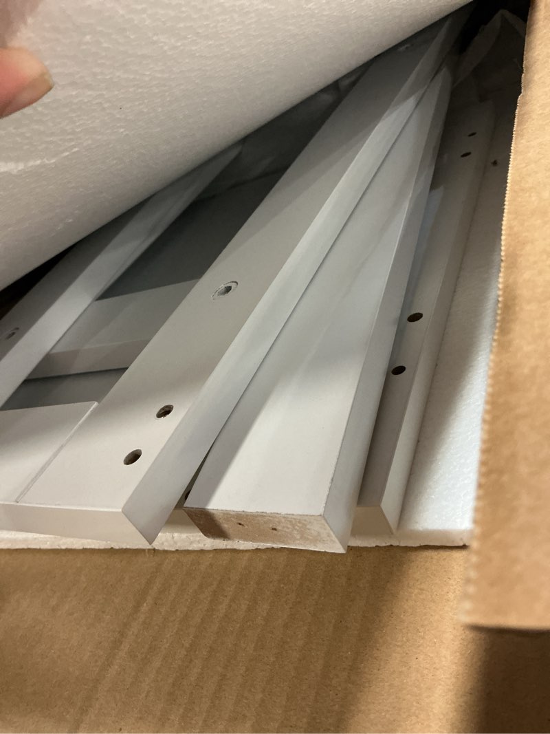 Condition photo showing As Is for UTEX 3-Tier Ladder Shelf, Bathroom Shelf Freestanding, 3-Shelf Spacesaver Open Wood Shelving Unit, Ladder Shelf (White) White 3-Tier