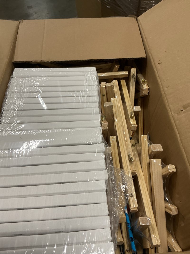 Condition photo showing Good Condition for 312 Pcs Canvas with Easel Set 8 x 10 Inch Canvas Boards with Wooden Easels, Paint Brushes Blank Panel Painting Kit for Adults Couples Painting Party Supplies Paint and Sip Date Night Kits
