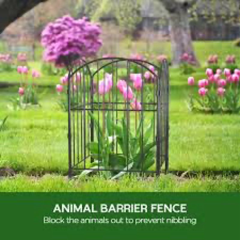 Goovilla Garden Fence, Total 25ft(L) x 24in(H) Garden Fencing Animal Barrier, 25 Pcs Rustproof Metal